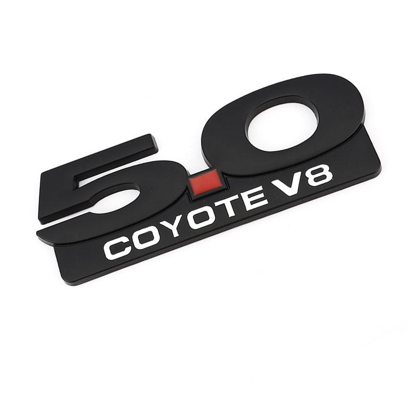 Car Sticker 5.0 Trim Front Hood Grille Emblem Badge Rear Trunk 3D Car Decals for 5.0 Coyote V8 TWIN Turbo Emblem
