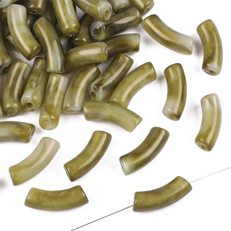 10Pcs Acrylic Gold Powder Double Color Beads For DIY Necklace Bracelet Earrings Jewelry Making Craft Accessories