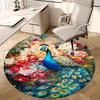 1pc Peacock Floral Round Carpet Anime Design Office Chair Mat, Non Slip Rug for Home Decor, Gift, Office, Living Room, Bedroom