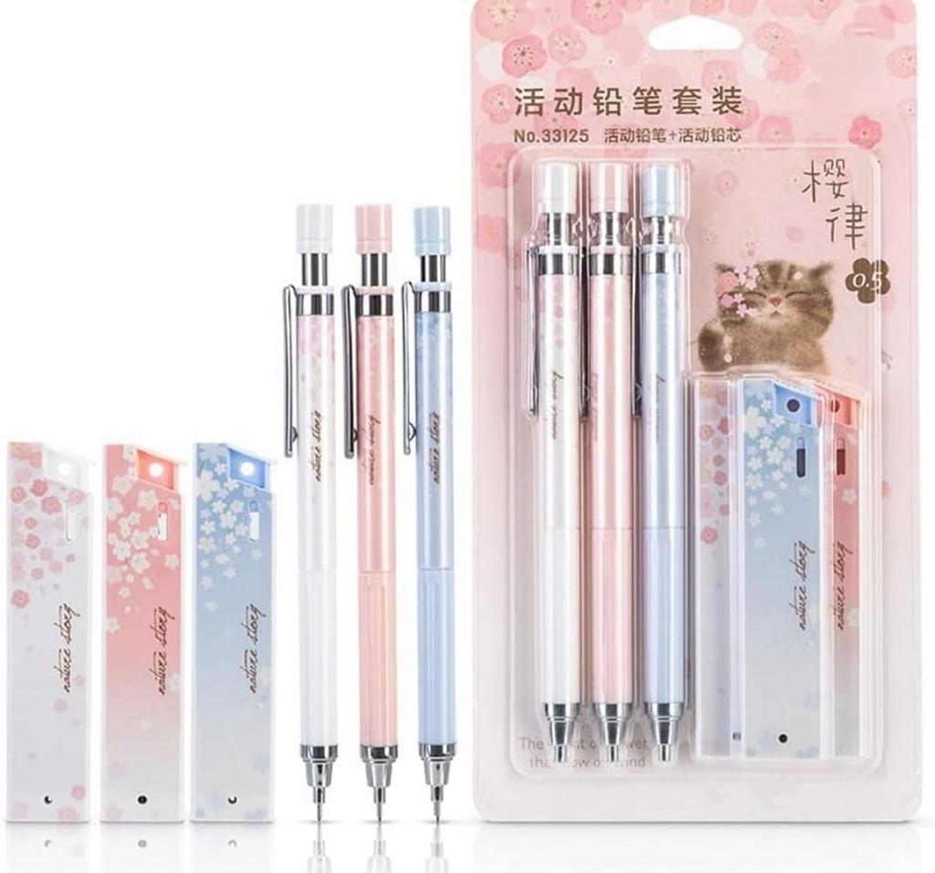 Sakura Mechanical Pencils Sakura Mechanical Pencils 3 Easy To Write Mechanical Pencils for Junior High School HB Pencil Lead 3 Pack for Writing