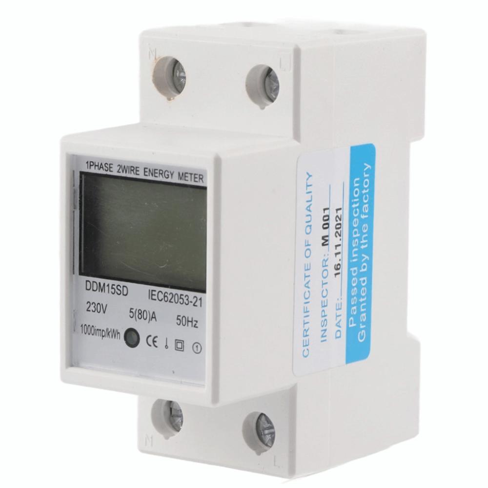 

5-80A KWh Meter DDM15SD Digital Energy Meter Din-rail Energy Meter Power Consumption Tracking DDM15SD:5(80)A