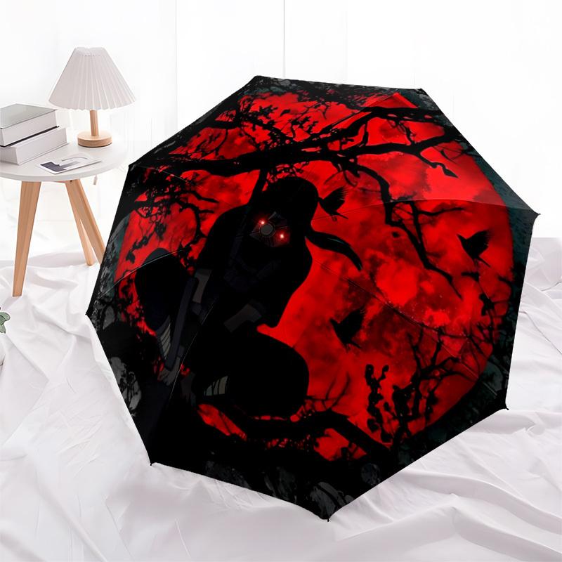1pc Naruto Moonlit Silhouette Automatic Open/Close Umbrella   Compact Travel Umbrella, 8 Rib Heavy Duty, Perfect for Women & Men    A0923166