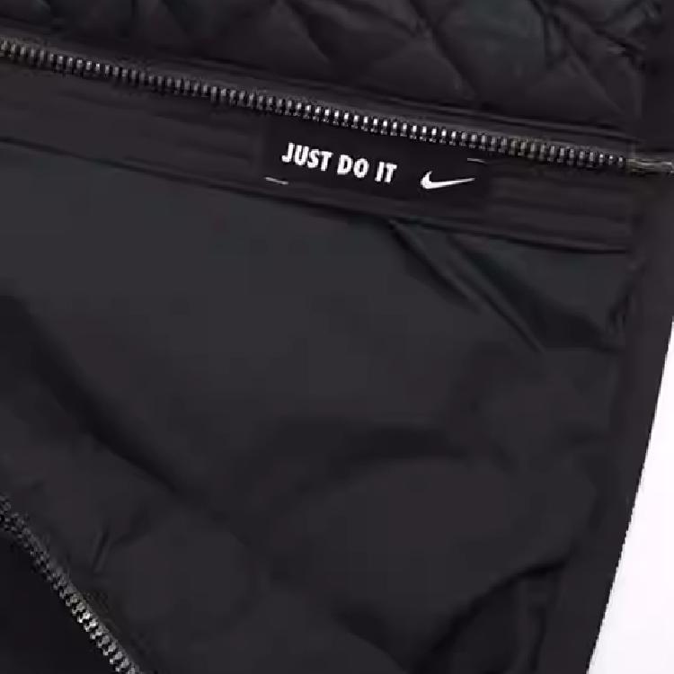 Nike Solid Color Stand Collar Zip Brand Logo Printed Vest Women Vests Black 547831-010