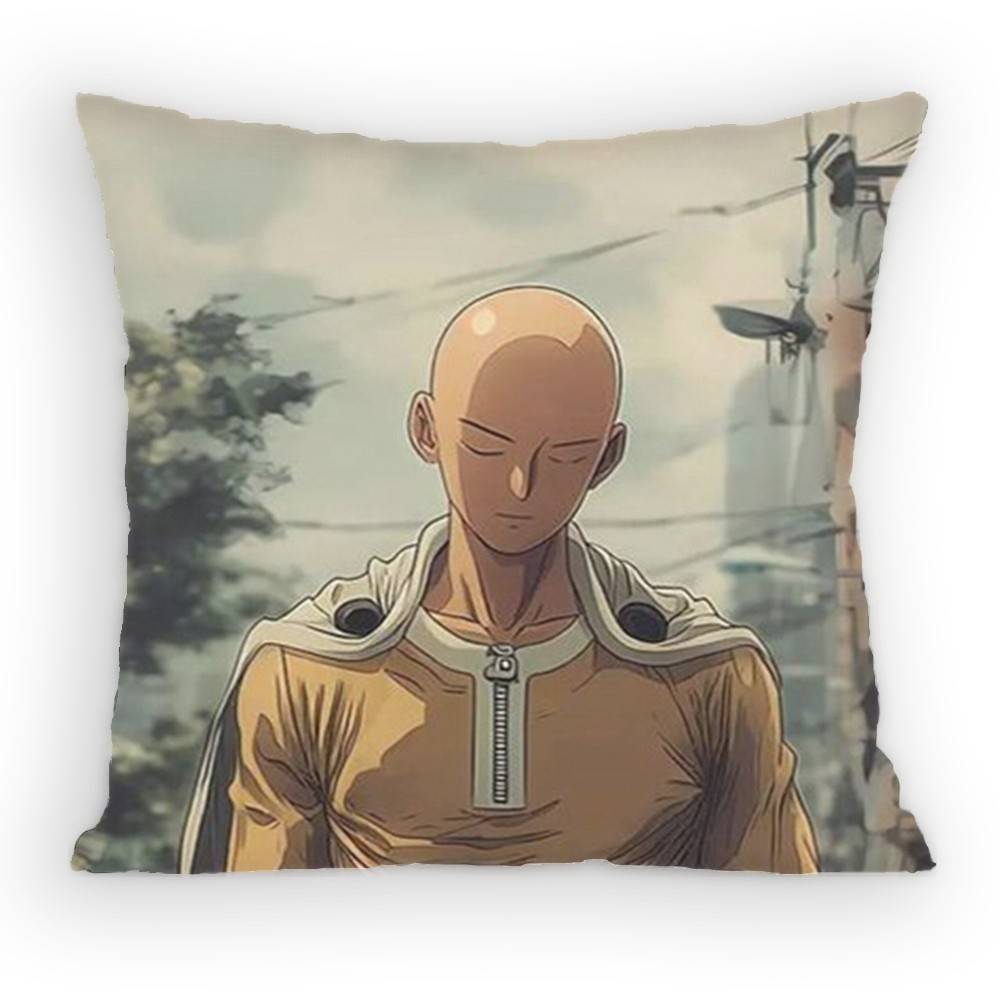 One PPunch SSaitama MMan Pillow Case Sofa Living Room for Bedroom Car Headboard Backrest Cushion Square Cushion Nap Time