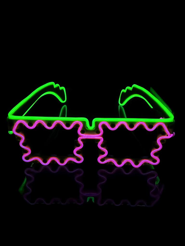 Wireless El Luminous Glasses Disco Luminous Led Online Celebrity Sunglasses Pixel Ktv Bar Atmosphere Concert Flash.