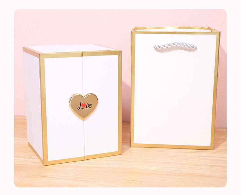 Little Bear Rose Necklace Box: Elegant Light Luxury Preserved Flower for Valentine's & Mother's Day