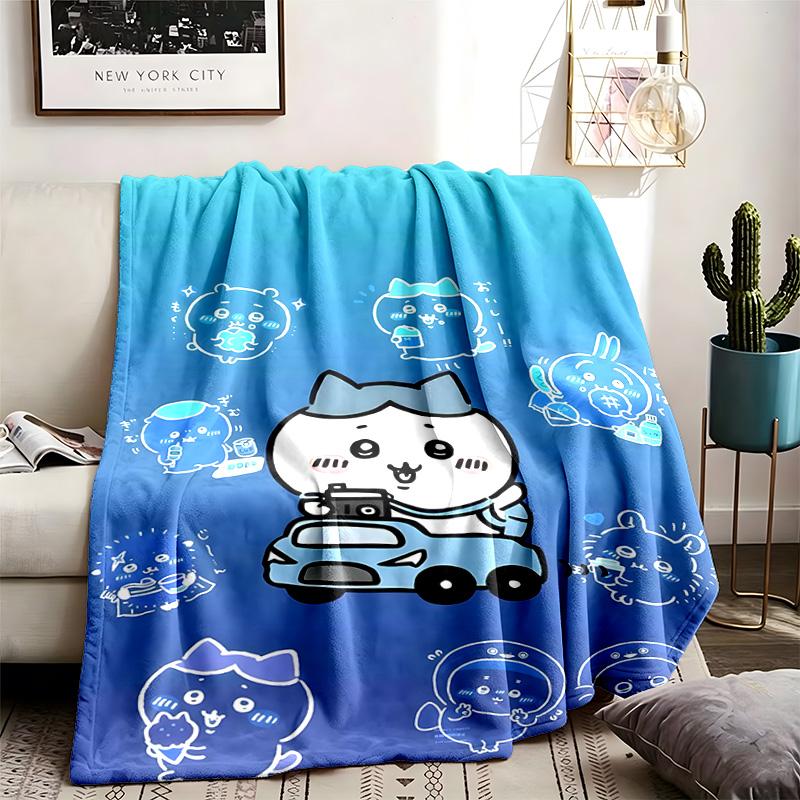 Chiikawa Theme Blanket Suitable For The Sofa Camping And Travel Made Of Soft Flannel Material An Ideal Gift For Occasions Such As Birthday