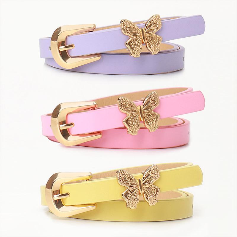 Style Pu Leather Belt With Bow Decor For Girls And Women Summer Wear