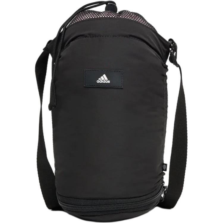 Adidas Logo Mesh Adjustable Shoulder Strap Backpack With Zipper Pocket Women Backpack Black HA5668 Black
