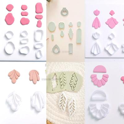 Yumuşak Seramik Küpe Kesme Kalıbı Kalp Rainvow Düzensiz Geometrik Şekil Kali Kesici Kalıp DIY Takı Kolye Seramik Aracı