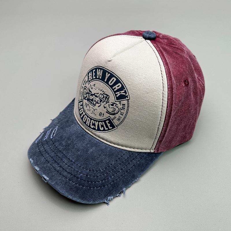 Motorcycle Sunshade Men Women Baseball Hats Cotton American Style Retro Contrasting Colors Fashion Snapback Caps Versatile New