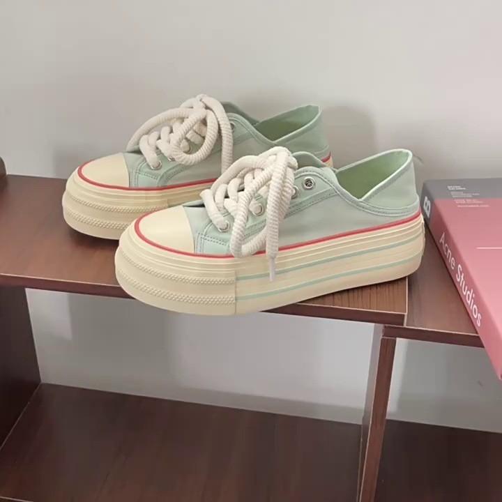 Niche podzimní platformové bílé boty jaro a podzim 2025 nové populární studentské všestranné sportovní boty