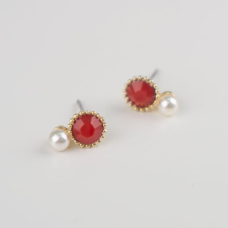 AUGUST ALICE Cerise Blanche Crystal & Pearl Earrings