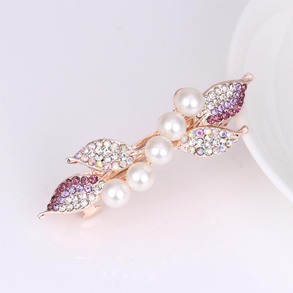Crystal Pearl Hairpin Holiday Wedding Engagement Decoration Fashion Hair Clip Portable Accessories for Girls Women