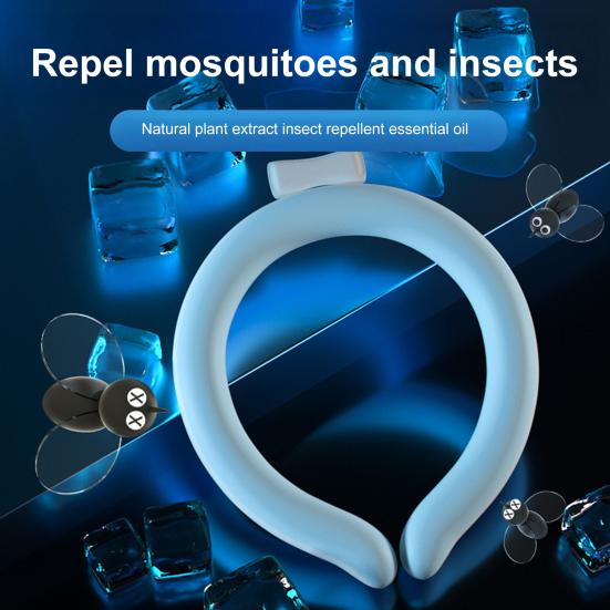 Portable Neck Cooling Tube Summer Wearable Neck Cooler Lightweight Reusable Ice Cold Ring Outdoor Heatstroke Prevention Neck Wrap Collar