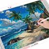 5D Full Square Diamond Painting Seaside Rhinestone Kit Diamond Embroidery Kit Landscape Coconut Tree Handicraft Wall Art