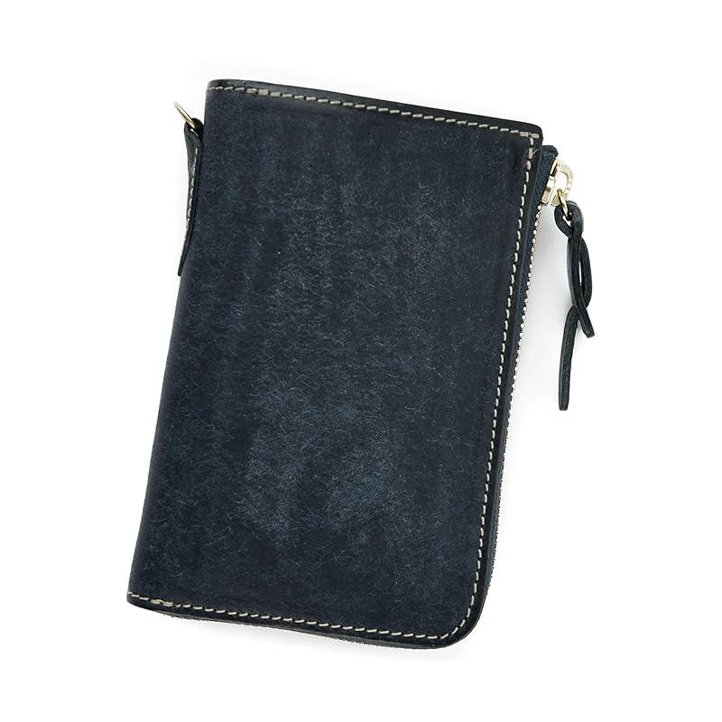 

[Corbo] bifold wallet L-shaped zipper genuine leather navy CO-1LN-1710-73