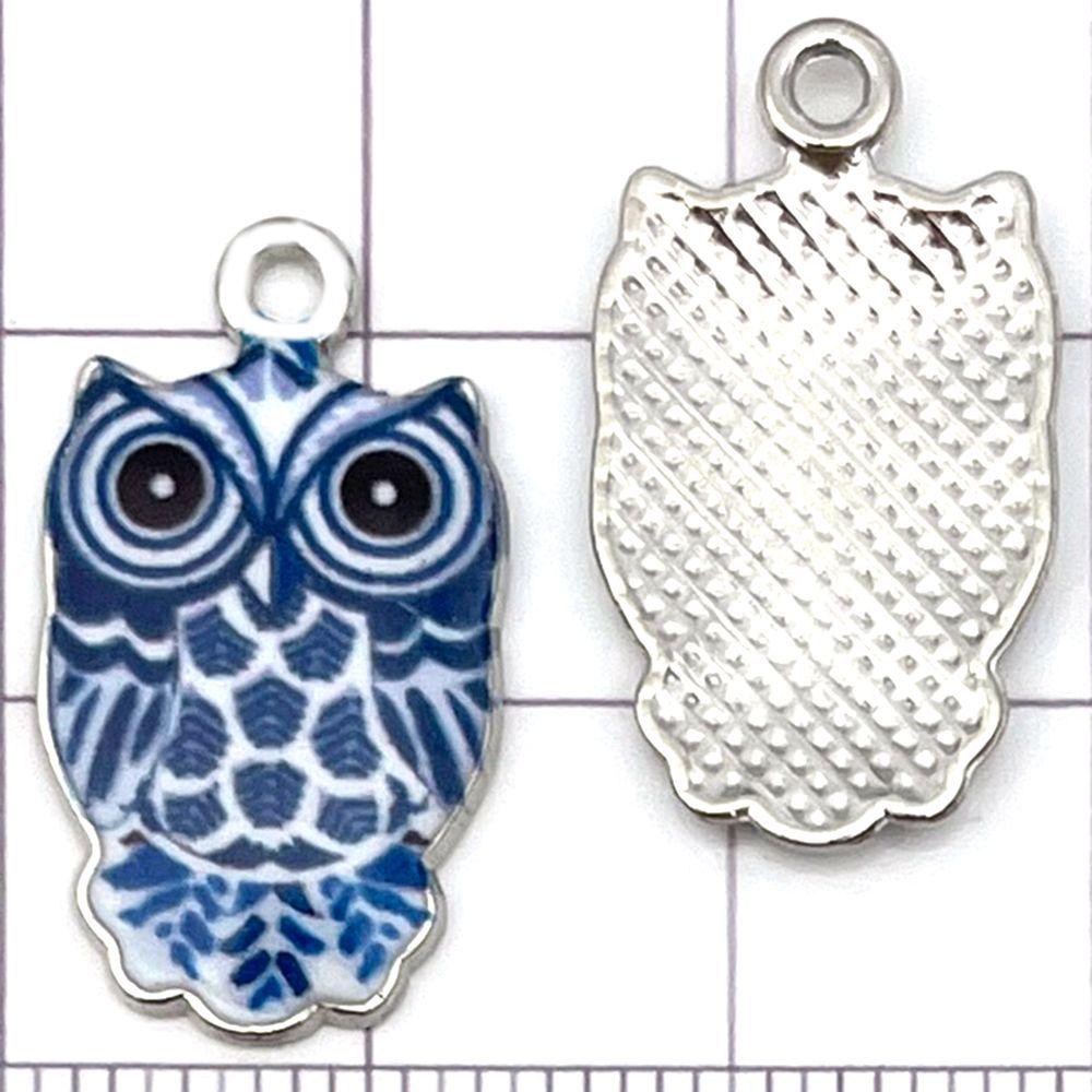 Colorful Owl Enamel Charms, 20pcs - Alloy Pendants for DIY Bracelets & Necklaces