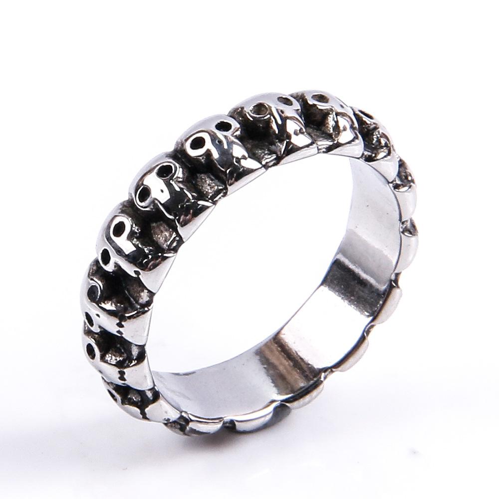New Men s Vintage Punk Skull Rings Simple Design Plated Gold Unisex Ring Party Jewelry for Women Hip Hop Accessories 5