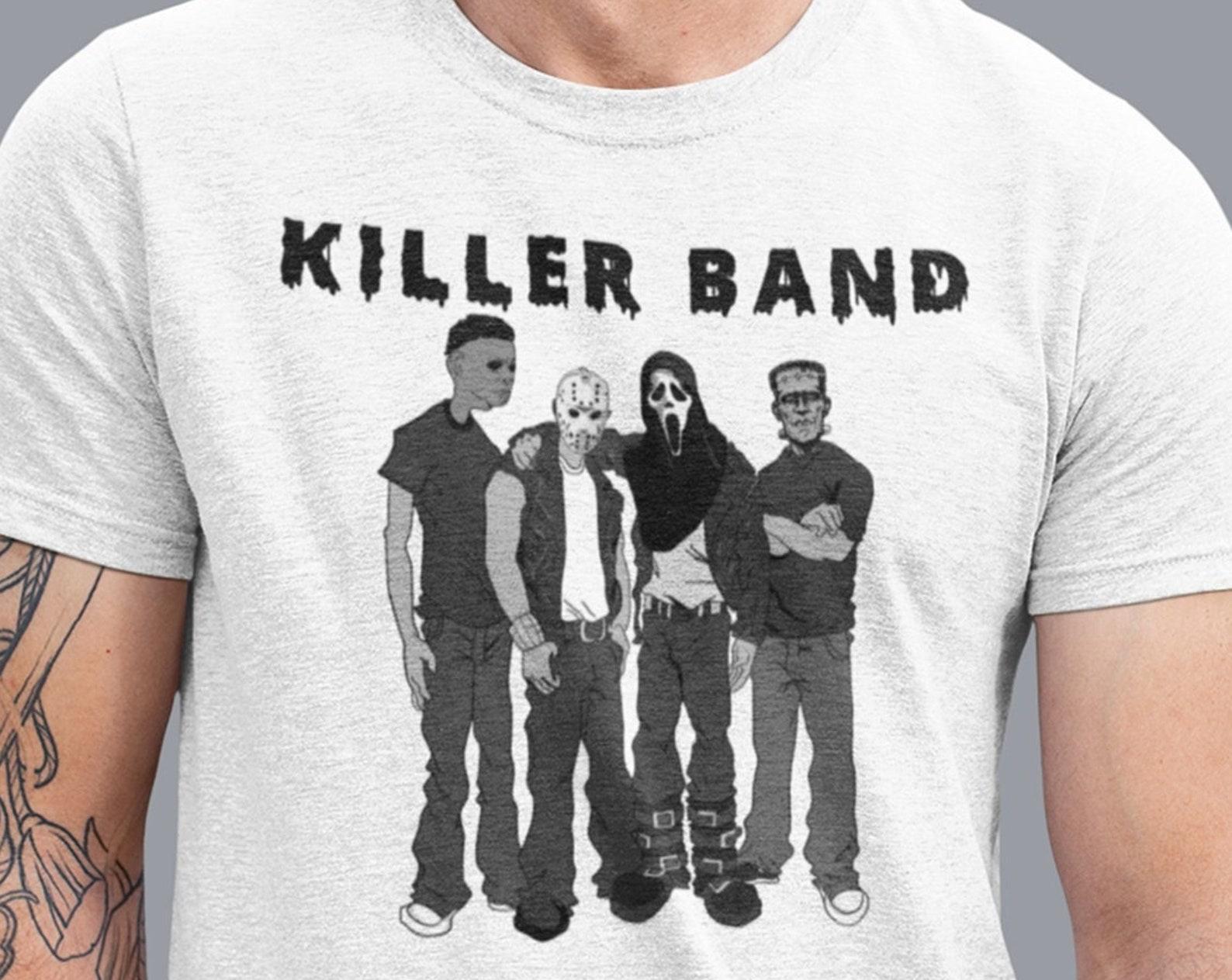 Killer Band Unisex Shirt, Horror Movie Comfort Colors Halloween Shirt | Vintage Halloween Unisex Shirt, Halloween Tshirt, Scary Movie Tee, M