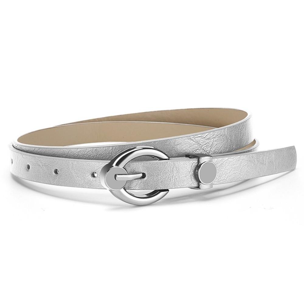 Harajuku Thin Waist Belt Alloy Pin Buckle Punk Waistband Fashion PU Leather Belt  For Women