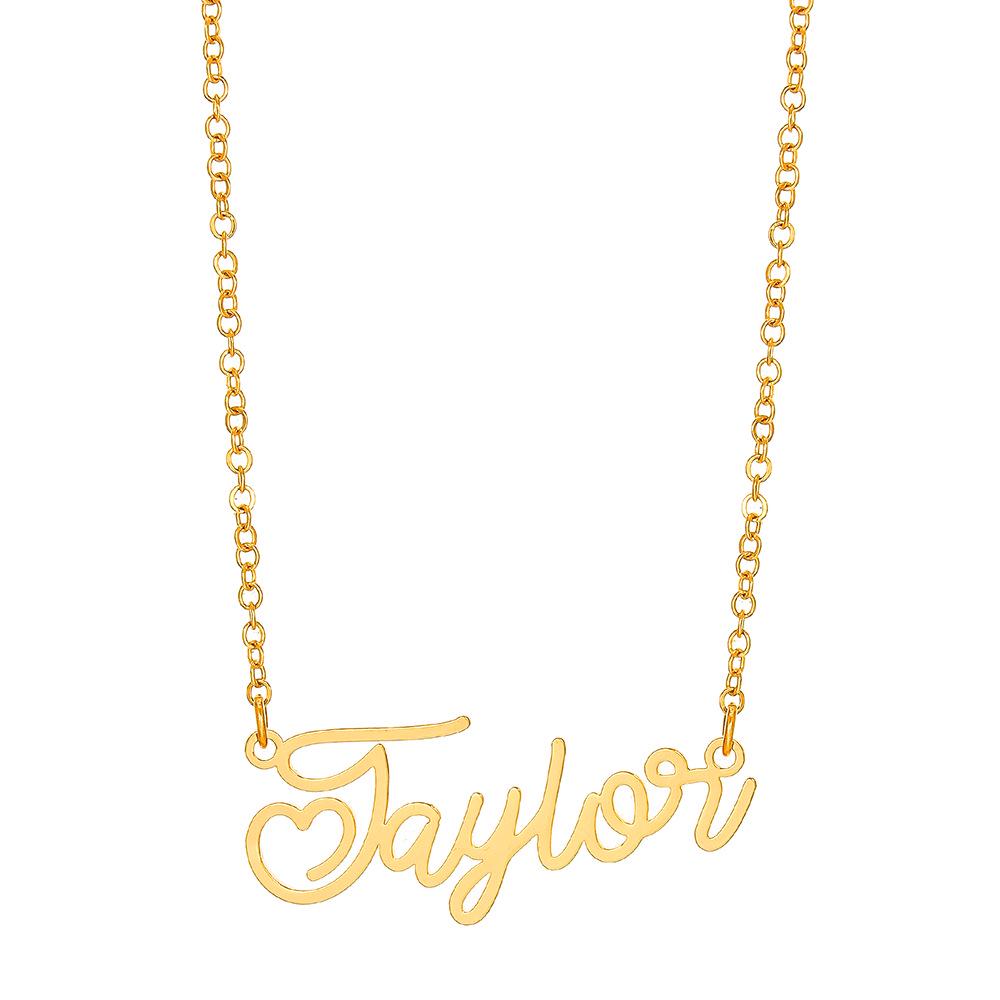 Collana Personalizzata con Lettere in Acciaio Inossidabile Placcato Oro 18K - Catena Clavicolare Fai-da-Te con Nome Personalizzato
