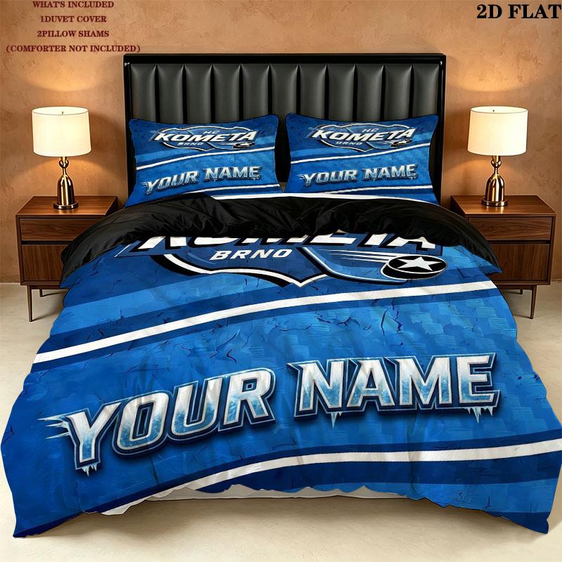Hc Kometa Brno Jersey Custom Name Pattern Bedding Quilt Set Quilt Cover Pillowcase Home Gift(1 * duvet cover + 2 * pillowcase, without core)