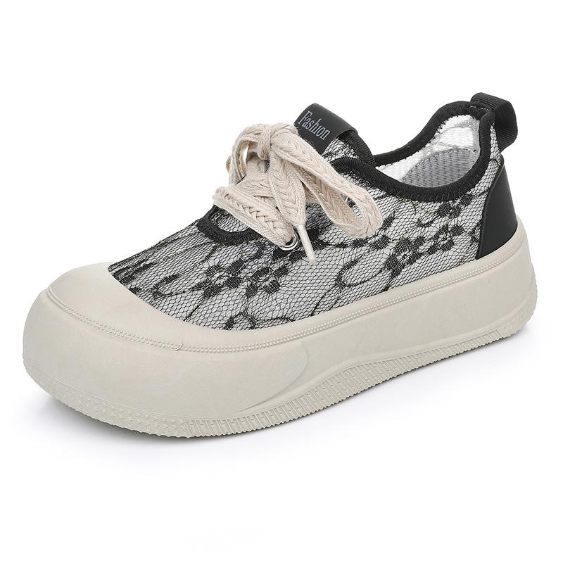 

ShoesWomen s high-end versatility, platform soles, comfortable and breathable shoes, new fashion board shoes, thin lightweight casual shoes 41 чёрный