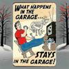 Metal Poster Wall Art, Funny Garage Sign What Happens In The Garage Stays, Home Decor Gift