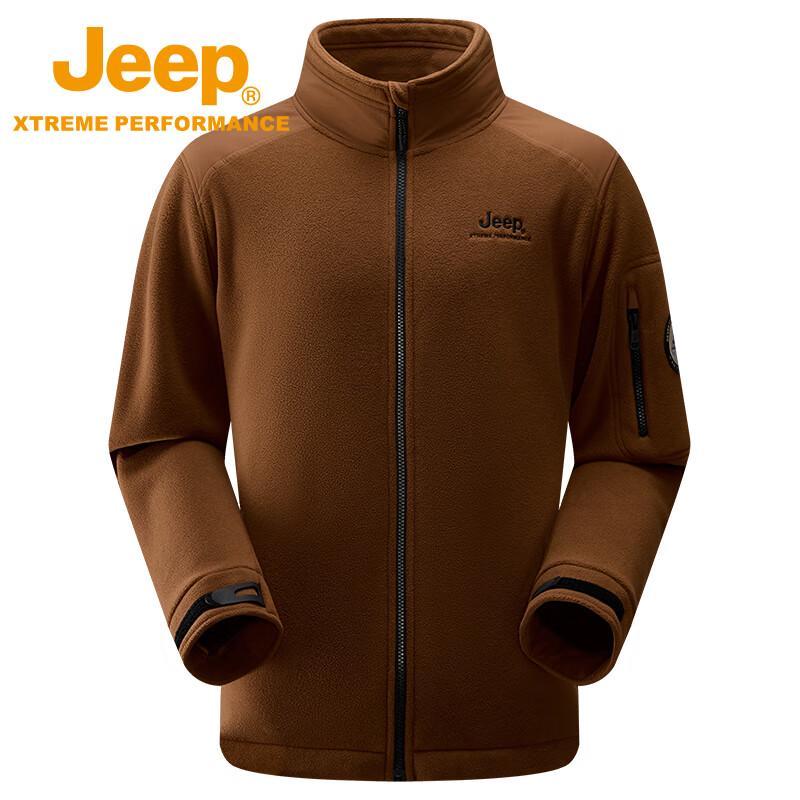 JEEP Men s Stand Collar Fleece Cardigan Sweater J332094299 L