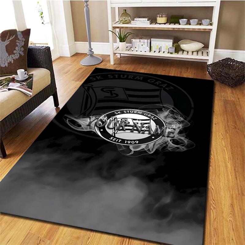 Sk Sturm Graz Crest Custom Name Carpet Rug For Living Room Bedroom Home Sofa Decoration Kids Play Nonslip Floor Mat