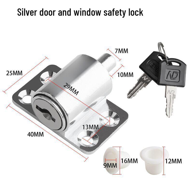 Universal Sliding Door & Window Lock, Child Safety Fastener for Plastic, Steel, & Aluminum