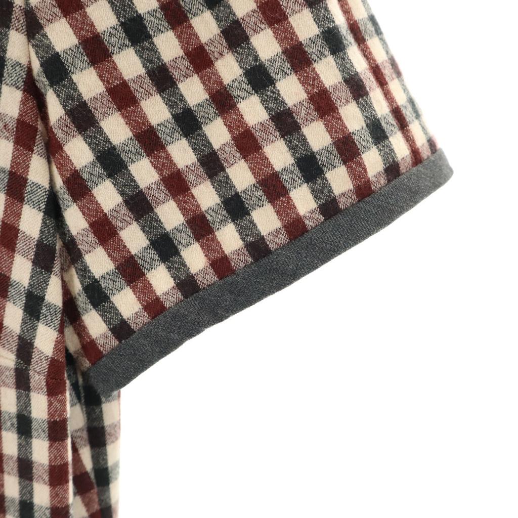 MAX MARA Weekend Wool Blend Check Pattern Short Sleeve One Piece 38 Gray Women Used