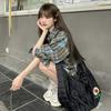 Blue Plaid Shirt Jacket Women's Top Spring and Autumn New Korean Loose Lazy Style Casual Versatile Long-sleeved Shirt