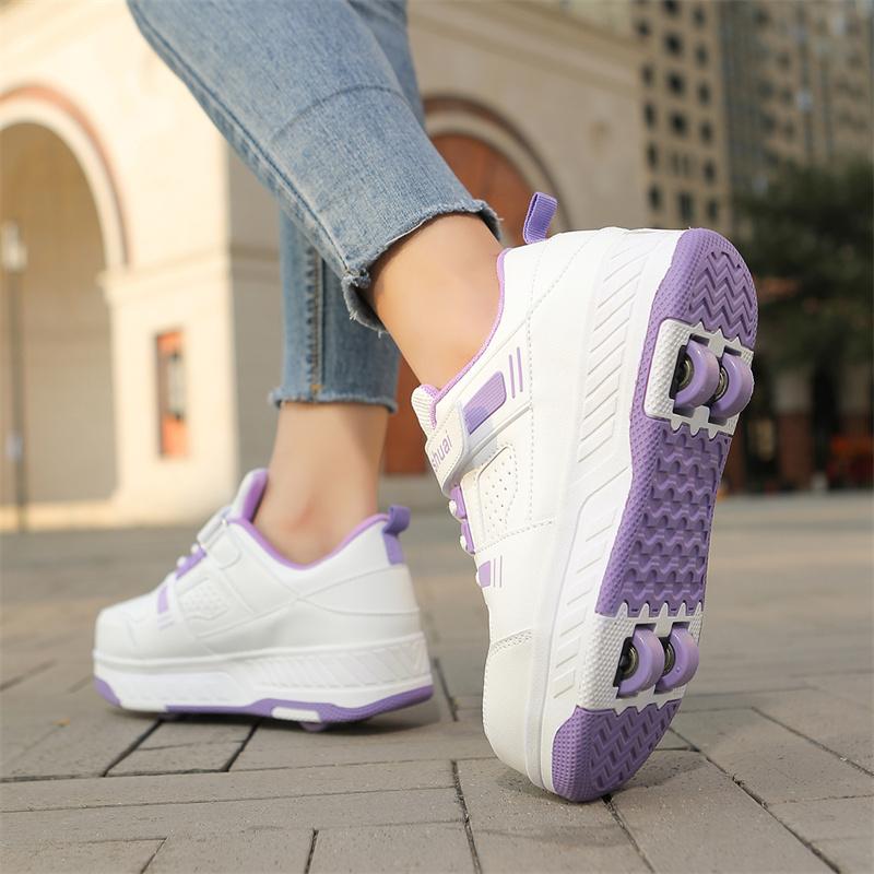 Dětské čtyřkolové sportovní boty, odnímatelné ploché boty, dětské bruslařské a kolečkové bruslení