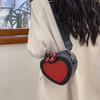 Bags Cute Peach Heart Small Bag 2025 New Mori Sweet Girl Foreign Style Versatile Contrasting Color Messenger Love Bag