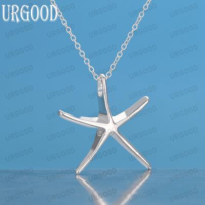 925 Sterling Silver Silver Starfish Ripats Kaelakee Moodsad pulmaehted
