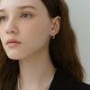 NORMALLEE [Silver 925] Curve Line One-touch Earrings