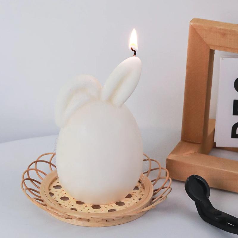 Easter Egg Bunny Candle Silicone Mold 3D Faceless Rabbit Head Aroma Soap Plaster Resin Mould Candle Making Supplies Home Decor