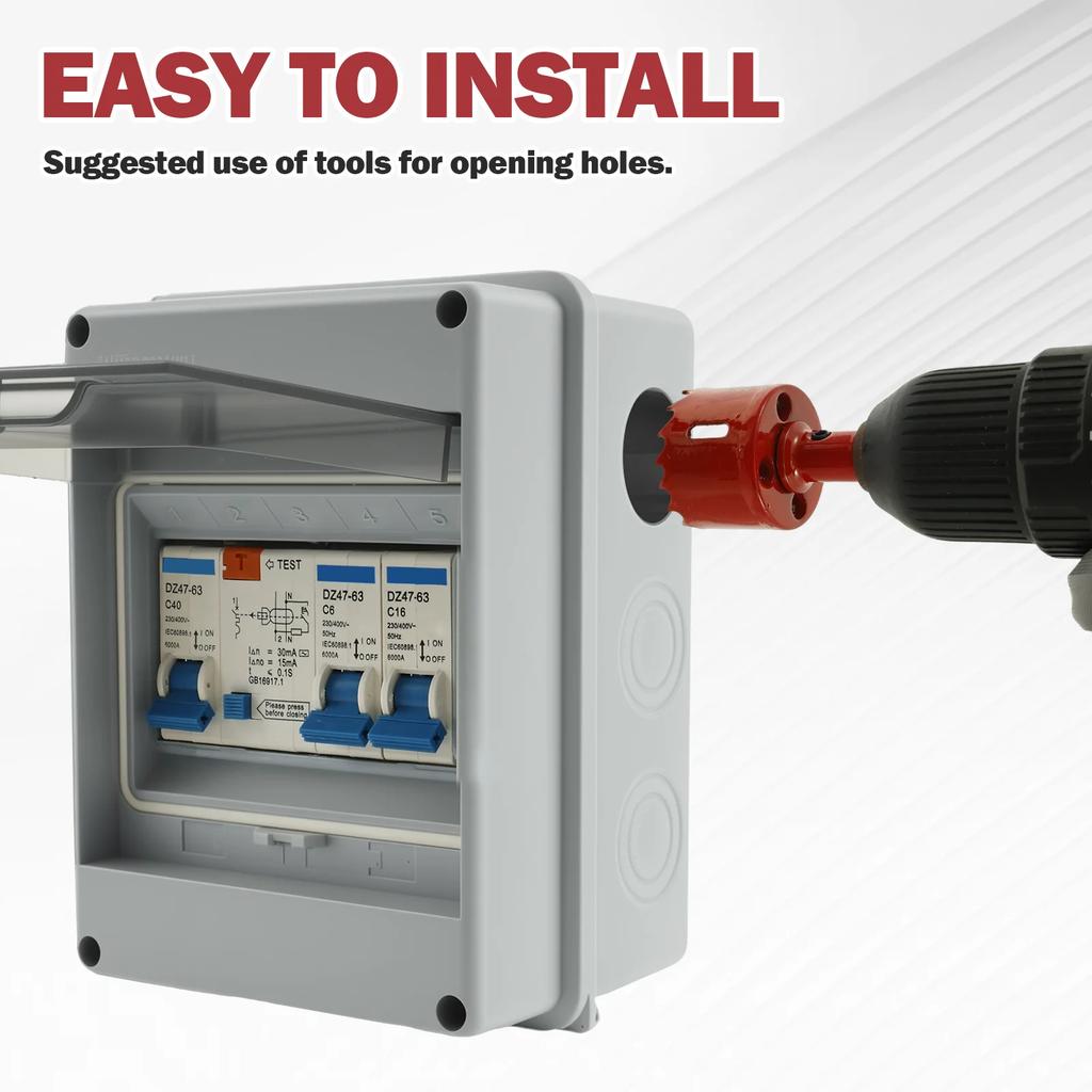 2 Way Consumer Unit Circuit Breaker Garage Consumer Unit Circuit Breaker Panel IP65 Anti-Leakage Fuse Box for Caravans Garages