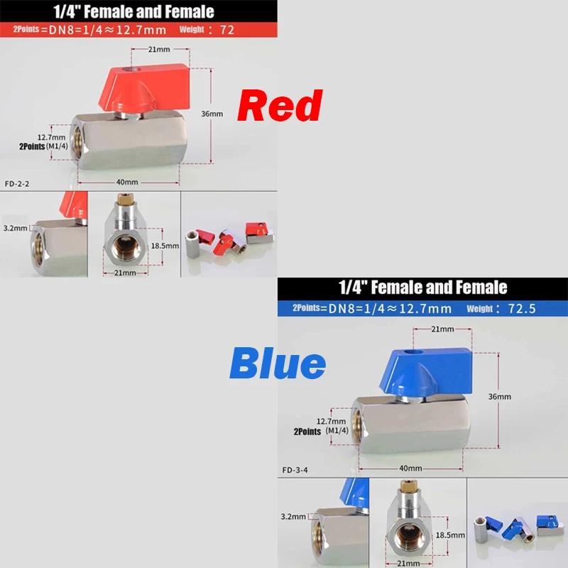 1PCS Brass Mini Ball Valve 1/8" 1/4" 3/8" 1/2" Male-Male/Female-Male/Female-Female Air Compressor Water Gas Oil Shut Off Valve