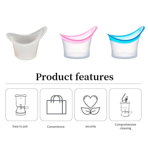 Set of 4 Silicone Eyewash Cups, 10ml Clear, Graduated, Washable, Reusable, Hypoallergenic, Blue