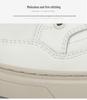 Men's Summer Perforated Leather Sneakers - Breathable Genuine Cowhide with Thick Sole