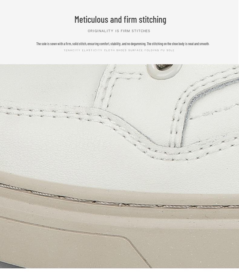 Men's Summer Perforated Leather Sneakers - Breathable Genuine Cowhide with Thick Sole