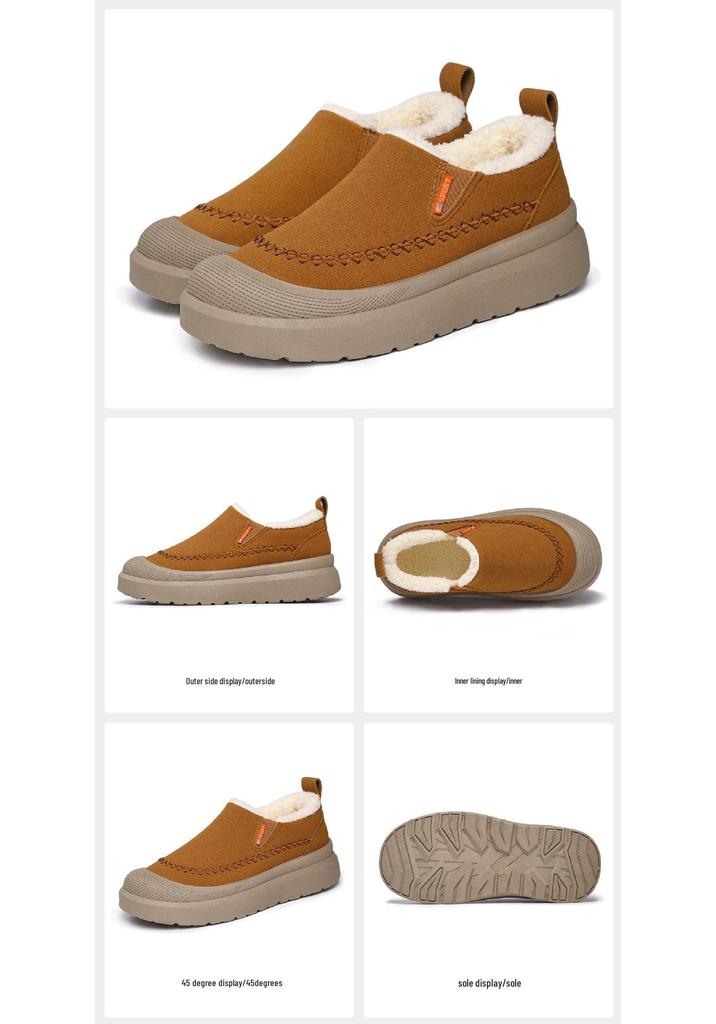 Winter Velvet Thick-Soled Women's Snow Boots - Soft, Comfortable, Large Size, Versatile, Shallow Mouth Casual Shoes