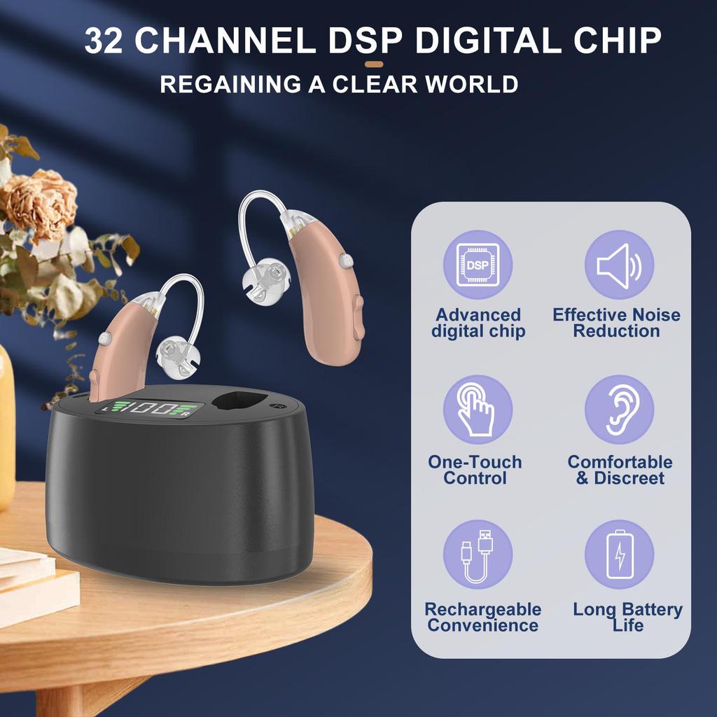 2025 New Rechargeable 32-Channel Hearing Aids