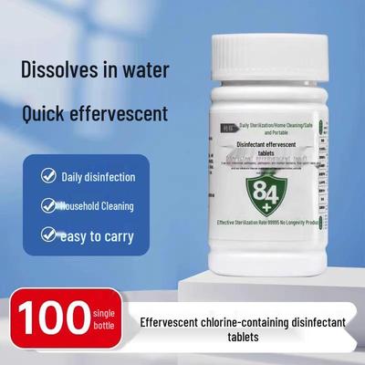 Chlorine Disinfectant Effervescent Tablets for Household, Clothing, Pet Areas, and Toilet Cleaning