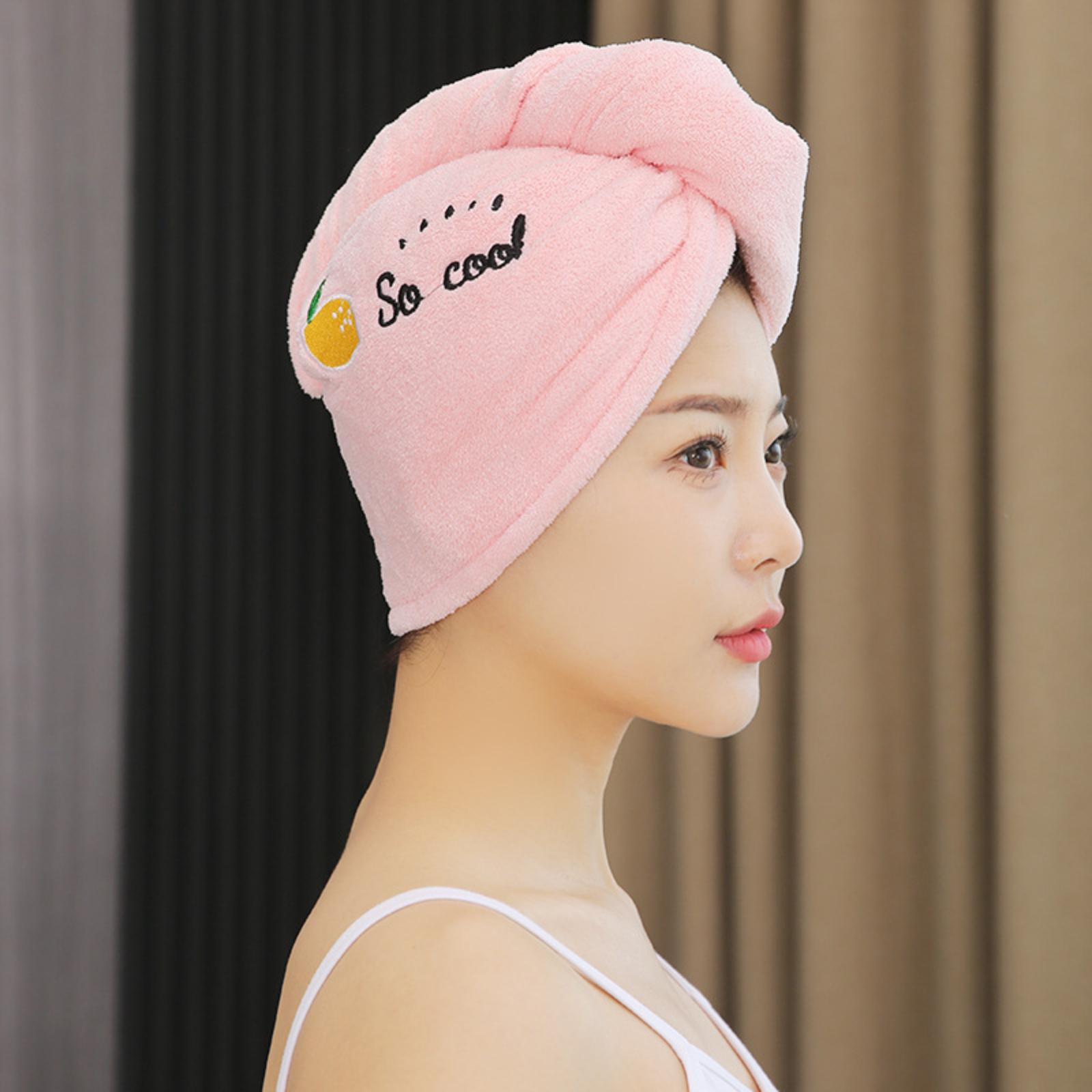 

Home Textiles And Home Decor: Coral Fleece Hair Drying Cap One Size