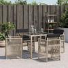 VidaXL Set of 4 Garden Chairs with Cushions, Seats with Backrest, Dining Chairs, Patio Terrace Furniture, Grey 364971