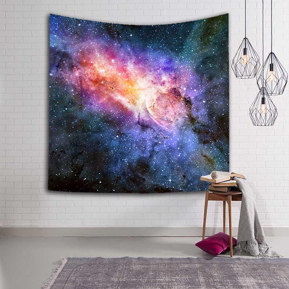 Galaxy Hanging Wall Tapestry Hippie Retro Home Decor Yoga Beach Towel Starry Sky Stars Blanket Table Cloth Scenery Decoration